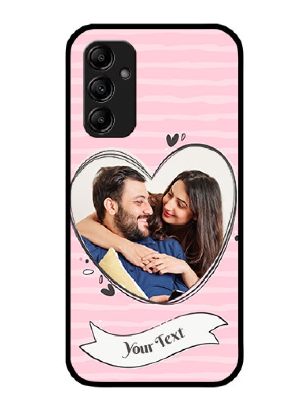 Custom Galaxy M14 5G Custom Glass Phone Case - Vintage Heart Design