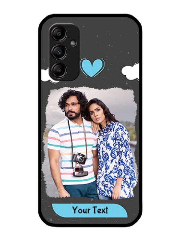 Custom Galaxy M14 5G Custom Glass Phone Case - Splashes with love doodles Design