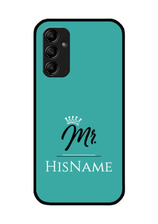 Galaxy M14 5G Custom Glass Phone Case Mr with Name