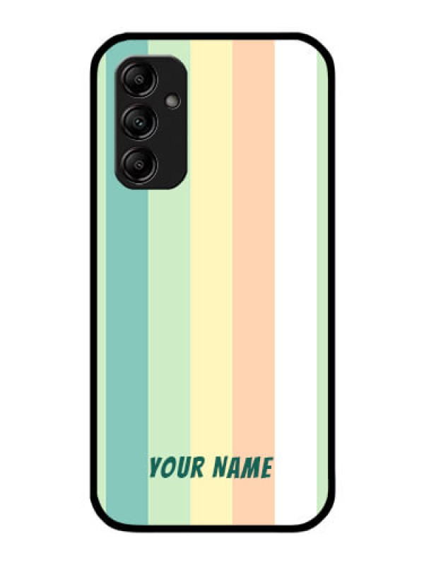 Custom Galaxy M14 5G Photo Printing on Glass Case - Multi-colour Stripes Design