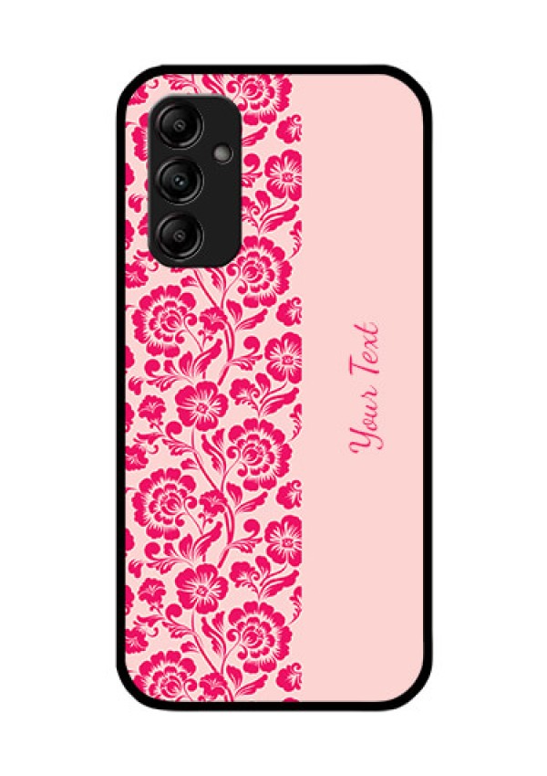 Galaxy M14 5G Custom Glass Phone Case - Attractive Floral Pattern Design