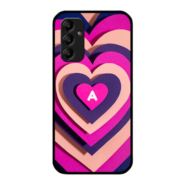 Galaxy M14 5G Custom Glass Mobile Case - Cute Heart Pattern Design
