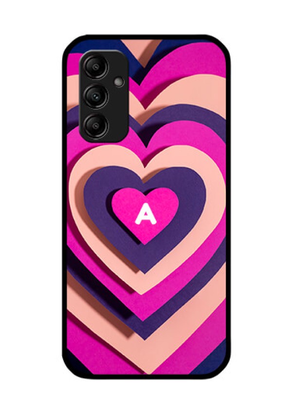 Galaxy M14 5G Custom Glass Mobile Case - Cute Heart Pattern Design