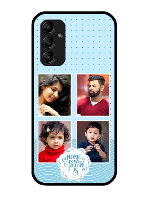 Custom Galaxy M14 5G Custom Glass Phone Case - Cute love quote with 4 pic upload Design