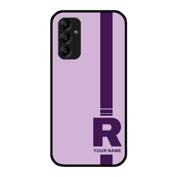 Galaxy M14 5G Photo Printing on Glass Case - Simple dual tone stripe with name Design Galaxy M14 5G Photo Printing on Glass Case - Simple dual tone stripe with name Design