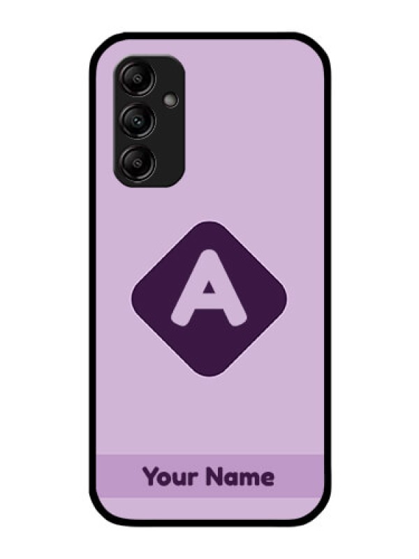 Custom Galaxy M14 5G Custom Glass Mobile Case - Custom Letter in curved badge Design