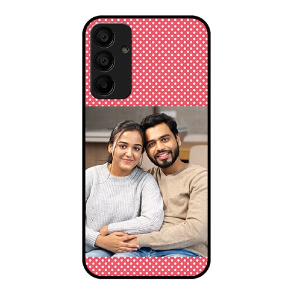 Galaxy M15 5G Custom Glass Phone Case - White Dotted Design