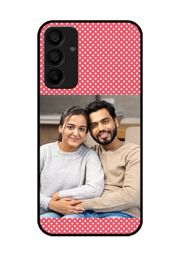 Galaxy M15 5G Custom Glass Phone Case - White Dotted Design