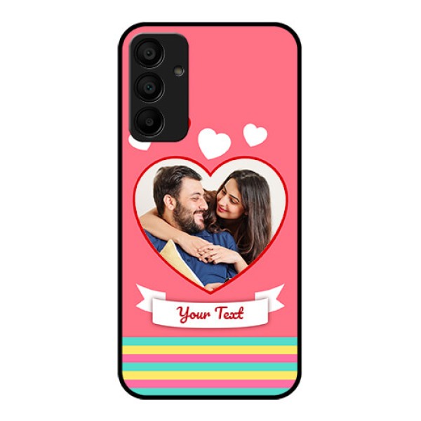 Galaxy M15 5G Custom Glass Phone Case - Love Shapes Doodle Design