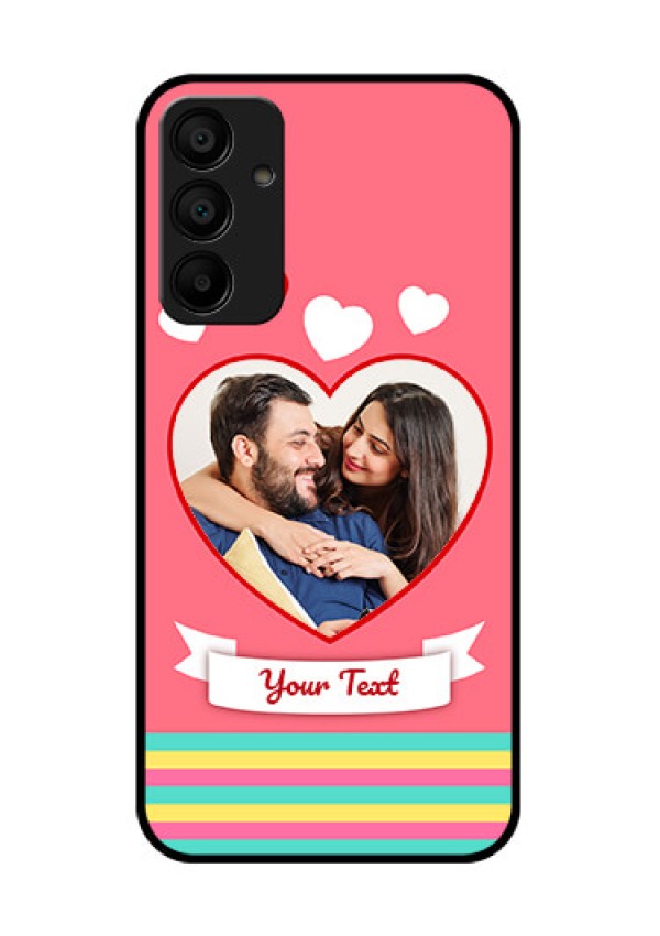 Galaxy M15 5G Custom Glass Phone Case - Love Shapes Doodle Design