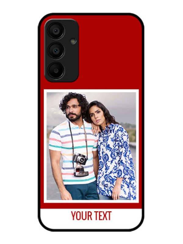 Custom Galaxy M15 5G Custom Glass Phone Case - Red Color Design