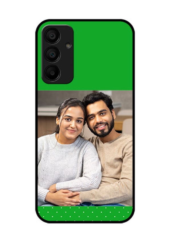 Galaxy M15 5G Custom Glass Phone Case - Green Pattern Design