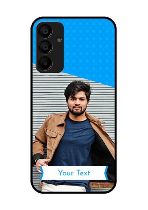 Galaxy M15 5G Custom Glass Phone Case - Simple Blue Color Design