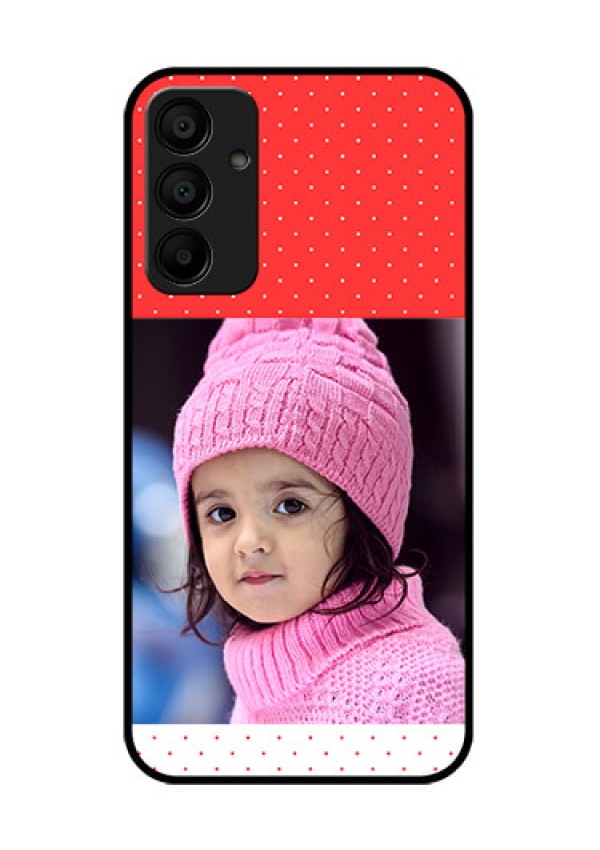 Galaxy M15 5G Custom Glass Phone Case - Red Pattern Design