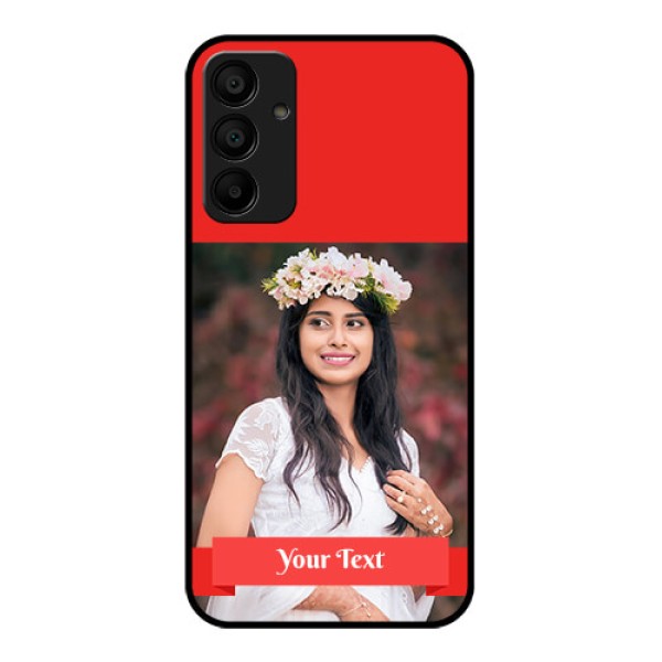 Galaxy M15 5G Custom Glass Phone Case - Simple Red Color Design Galaxy M15 5G Custom Glass Phone Case - Simple Red Color Design