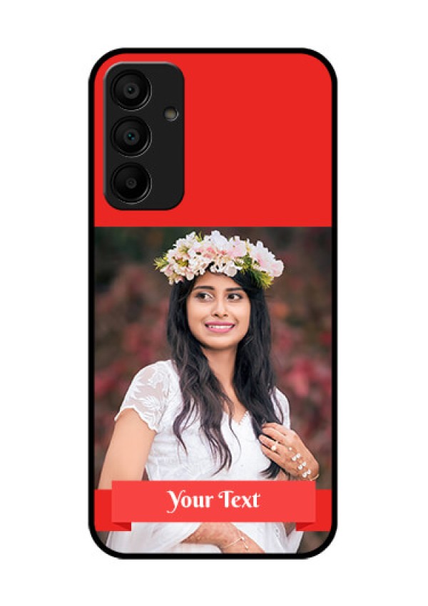 Galaxy M15 5G Custom Glass Phone Case - Simple Red Color Design