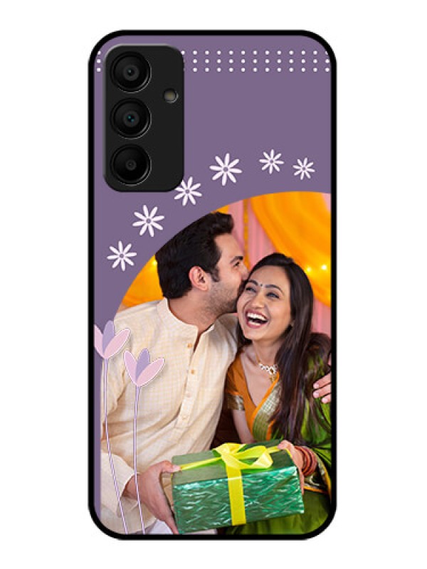 Custom Galaxy M15 5G Custom Glass Phone Case - Lavender Flowers Design