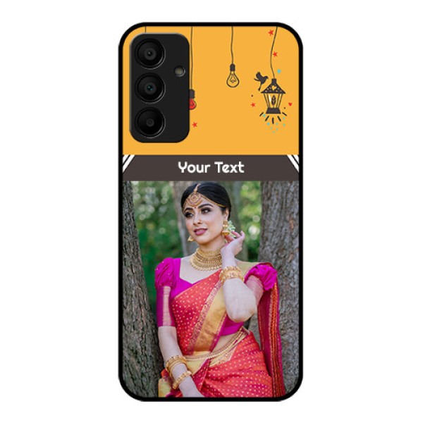 Galaxy M15 5G Custom Glass Phone Case - With Family Picture And Icons