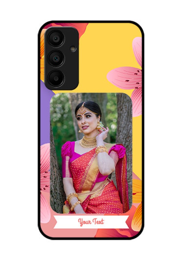 Galaxy M15 5G Custom Glass Phone Case - 3 Image With Vintage Floral Design