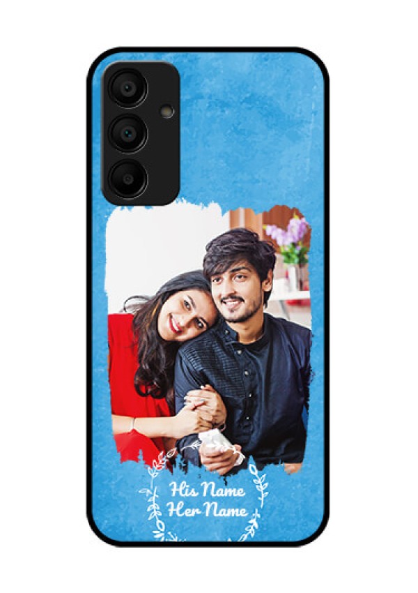 Galaxy M15 5G Custom Glass Phone Case - Blue Color Vintage Design