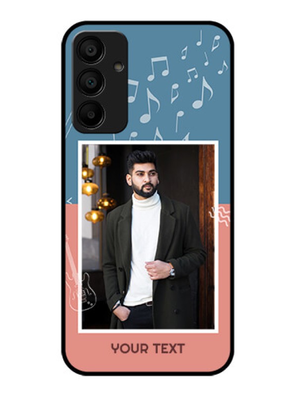 Custom Galaxy M15 5G Custom Glass Phone Case - With Color Musical Note Design