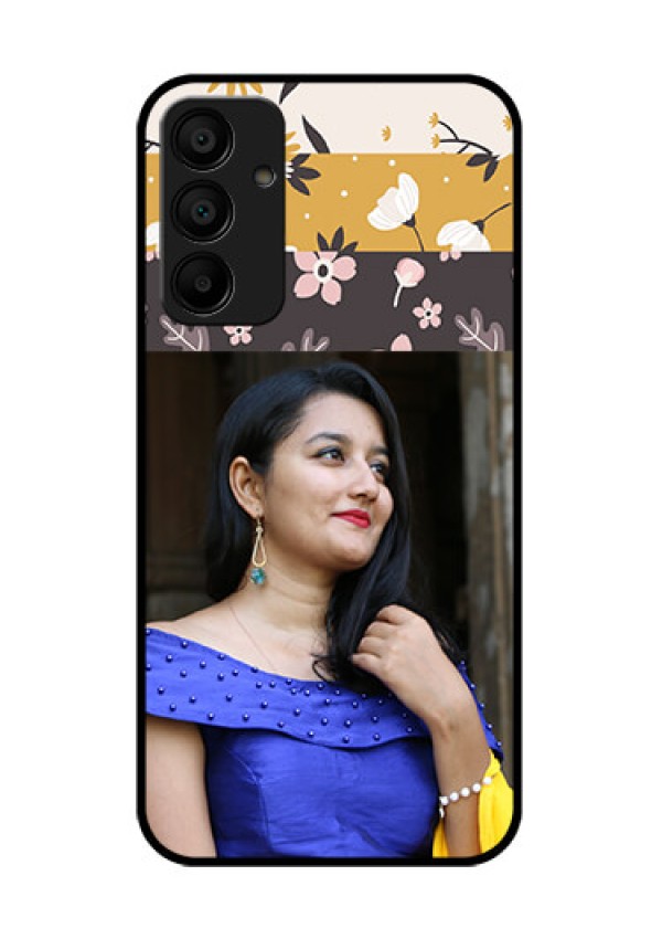 Galaxy M15 5G Custom Glass Phone Case - Stylish Floral Design