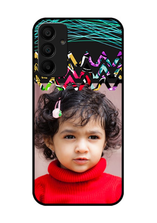 Galaxy M15 5G Custom Glass Phone Case - Neon Abstract Design
