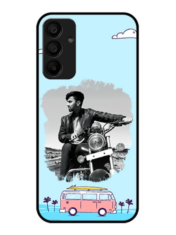 Custom Galaxy M15 5G Custom Glass Phone Case - Travel & Adventure Design