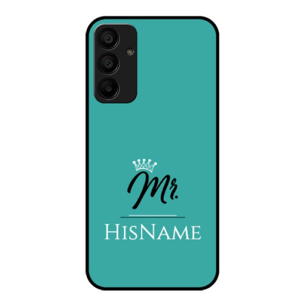 Galaxy M15 5G Custom Glass Phone Case - Mr With Name Design