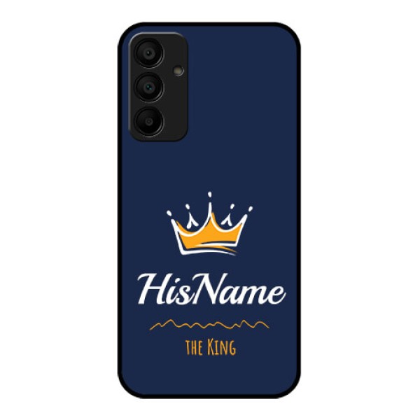 Galaxy M15 5G Custom Glass Phone Case - King With Name Design