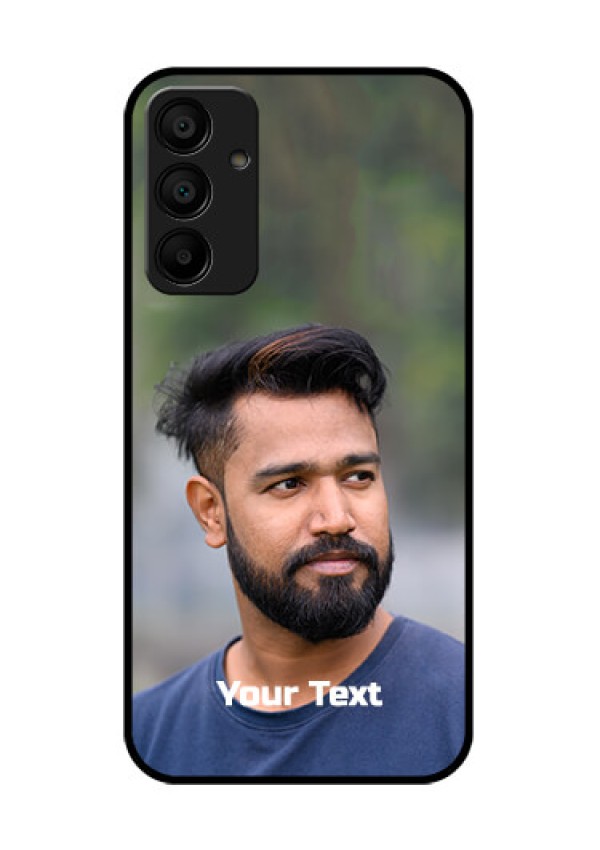 Galaxy M15 5G Custom Glass Phone Case - Photo With Text Design