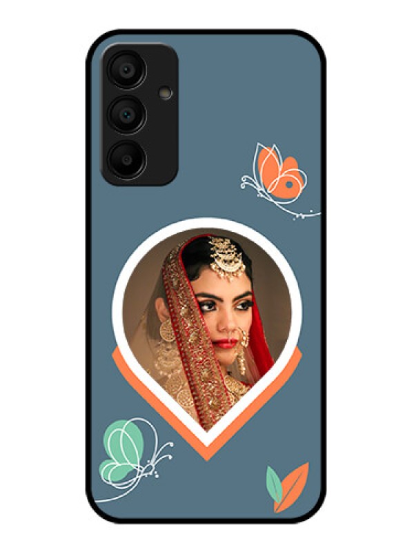 Custom Galaxy M15 5G Custom Glass Phone Case - Droplet Butterflies Design