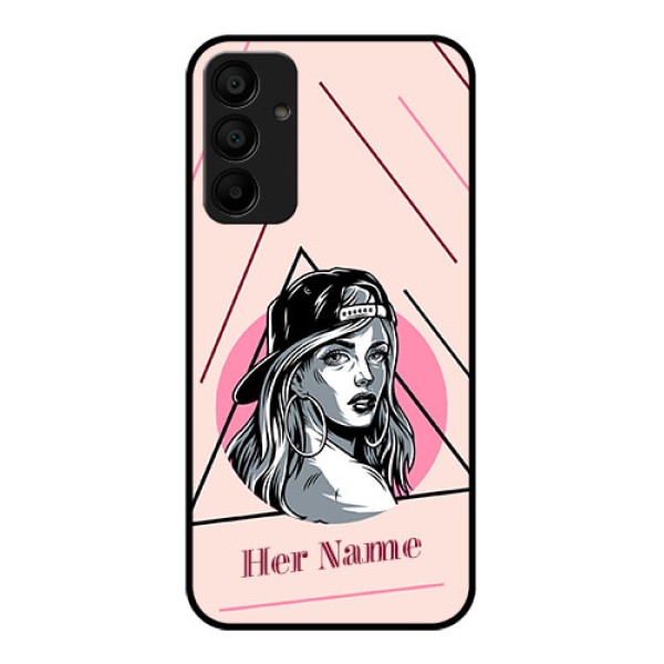 Galaxy M15 5G Custom Glass Phone Case - Rockstar Girl Design