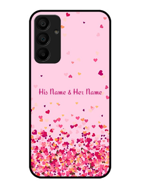 Custom Galaxy M15 5G Custom Glass Phone Case - Floating Hearts Design