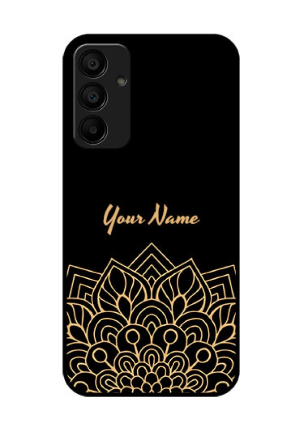 Galaxy M15 5G Custom Glass Phone Case - Golden Mandala Design