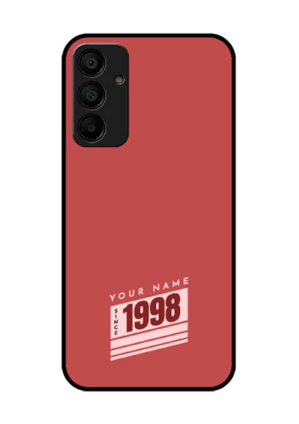 Galaxy M15 5G Custom Glass Phone Case - Red Custom Year Of Birth Design
