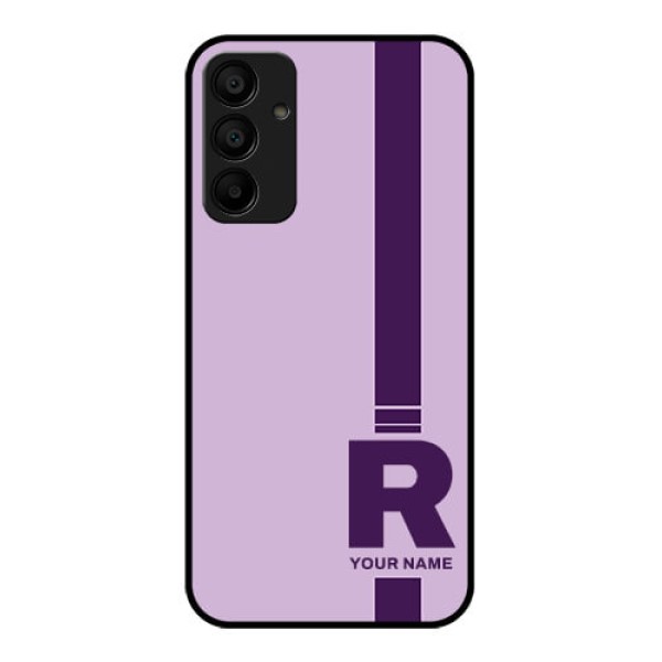 Galaxy M15 5G Custom Glass Phone Case - Simple Dual Tone Stripe With Name Design Galaxy M15 5G Custom Glass Phone Case - Simple Dual Tone Stripe With Name Design