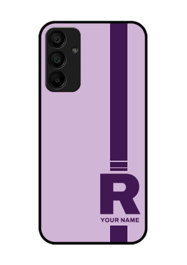 Galaxy M15 5G Custom Glass Phone Case - Simple Dual Tone Stripe With Name Design