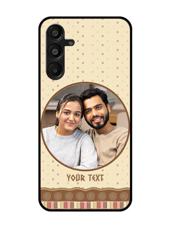 Custom Galaxy M16 5G Custom Glass Phone Case - Brown Dotted Mobile Case Design