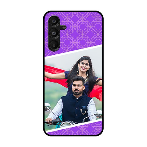 Galaxy M16 5G Custom Glass Phone Case - Violet Color Pattern Design