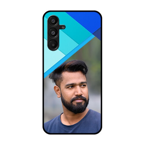 Galaxy M16 5G Custom Glass Phone Case - Blue Pattern Design