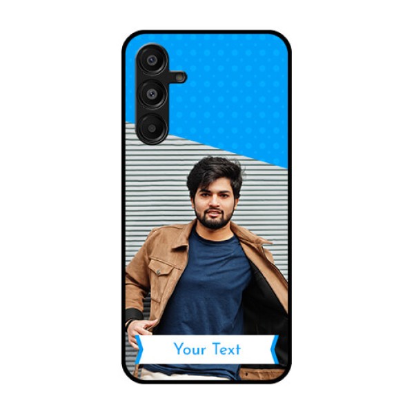 Galaxy M16 5G Custom Glass Phone Case - Simple Blue Color Design Galaxy M16 5G Custom Glass Phone Case - Simple Blue Color Design