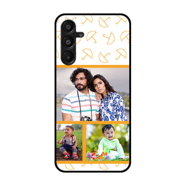 Galaxy M16 5G Custom Glass Phone Case - Yellow Pattern Design