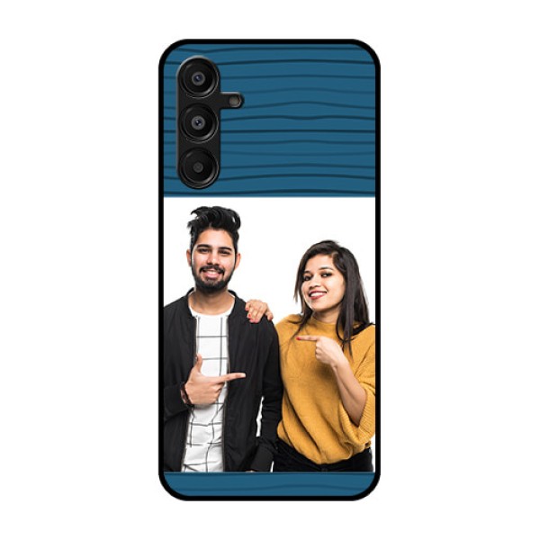 Galaxy M16 5G Custom Glass Phone Case - Blue Pattern Cover Design