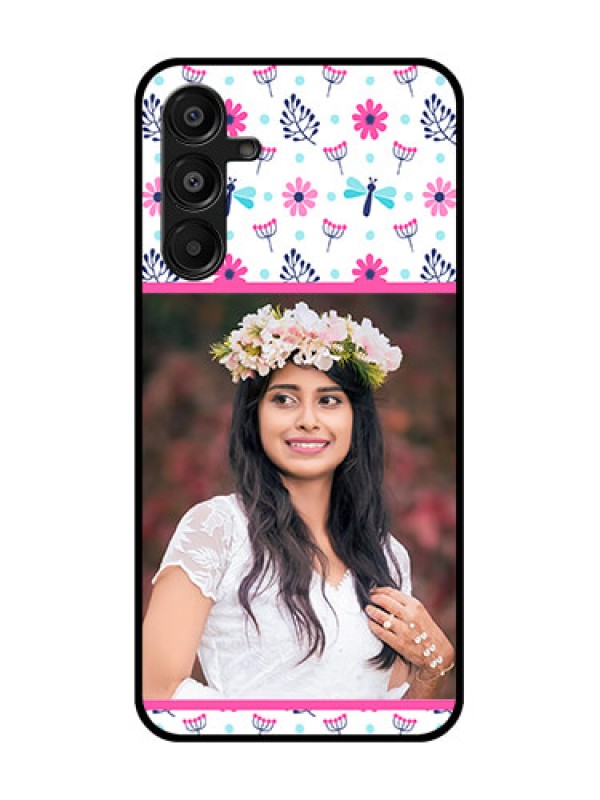 Custom Galaxy M16 5G Custom Glass Phone Case - Colorful Flower Design