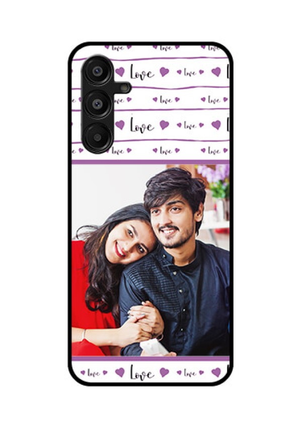Galaxy M16 5G Custom Glass Phone Case - Couples Heart Design