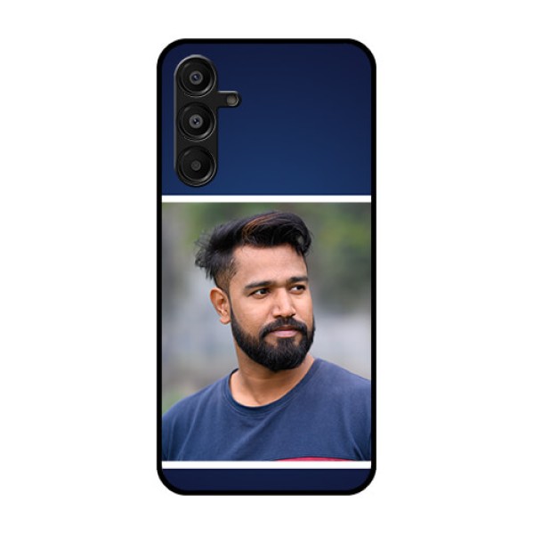 Galaxy M16 5G Custom Glass Phone Case - Simple Royal Blue Design Galaxy M16 5G Custom Glass Phone Case - Simple Royal Blue Design