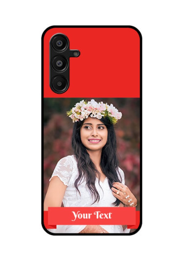 Galaxy M16 5G Custom Glass Phone Case - Simple Red Color Design