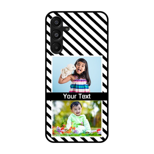 Galaxy M16 5G Custom Glass Phone Case - Black And White Stripes Design Galaxy M16 5G Custom Glass Phone Case - Black And White Stripes Design
