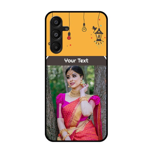 Galaxy M16 5G Custom Glass Phone Case - With Family Picture And Icons